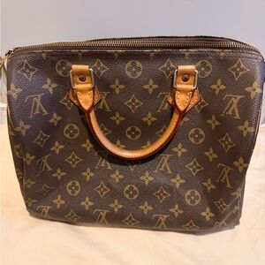 Louis Vuitton Monogram Canvas Satchel in Brown and Tan